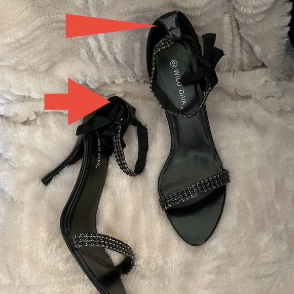🆕 NWOT ‘Wild Diva’ size 9 Evening 
sandals. Jeweled ankle strap Black. 4 in heel - Picture 10 of 10